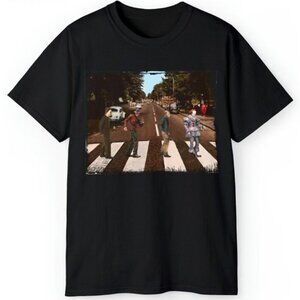 Abbey Road Horror Movies Mashup Shirt Halloween Scary Characters Graphic Tee 17